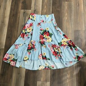 Maeve Anthropologie blue floral skirt